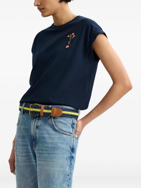 Essentiel Antwerp frog-detail T-shirt - Blue