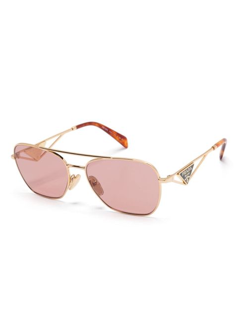 Prada Eyewear triangle-logo sunglasses - Gold - zdjęcie produktu nr 2