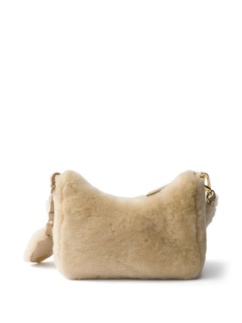 Prada Re-Edition shearling mini bag - Neutrals - zdjęcie produktu nr 2