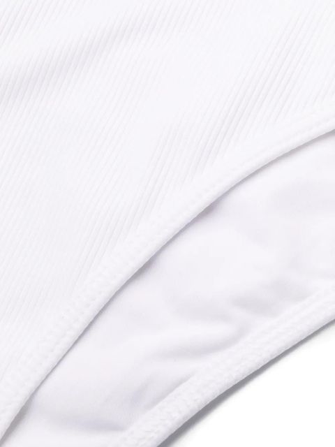 The Attico logo patch ribbed bikini - White