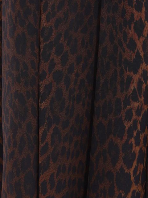 Balenciaga pleated leopard-print skirt - Brown