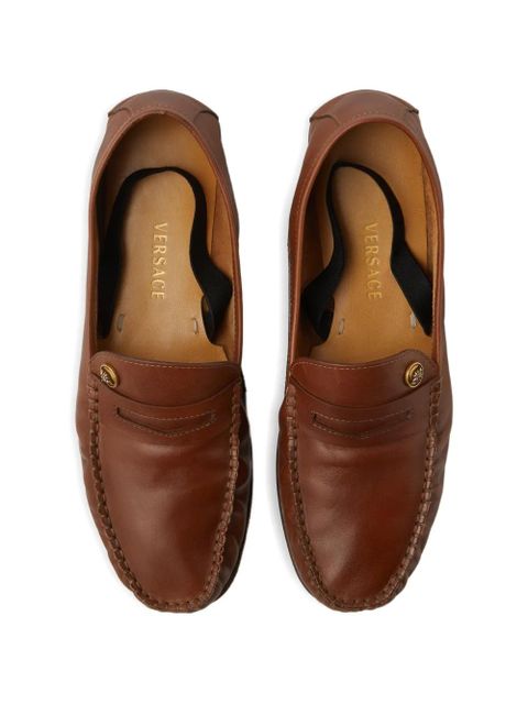 Versace Guanto leather driver shoes - Brown - zdjęcie produktu nr 2