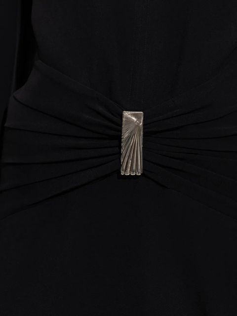 The Attico gathered-detail collared dress - Black