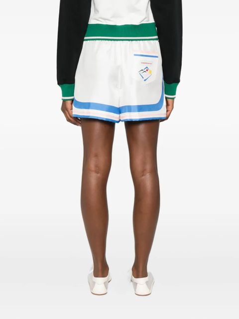 Casablanca Fuji Dream silk shorts - White