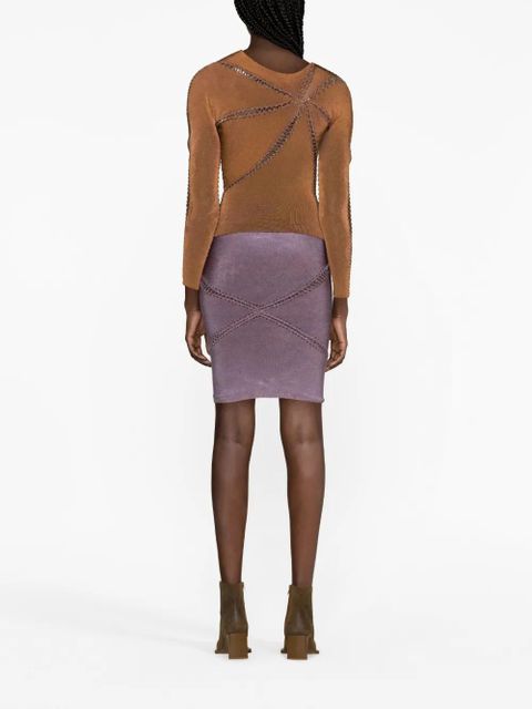 Isa Boulder Starfish contrast-stitching top - Brown