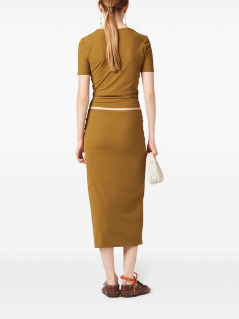 Miu Miu logo-appliquéd T-shirt - Green