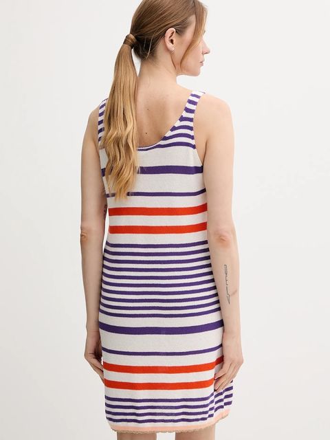 United Colors of Benetton sukienka bawełniana kolor fioletowy mini prosta 11945V006 - zdjęcie produktu nr 2