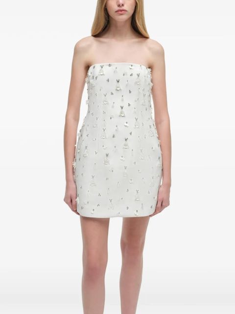 Simkhai Yasmin embellished strapless mini dress - White