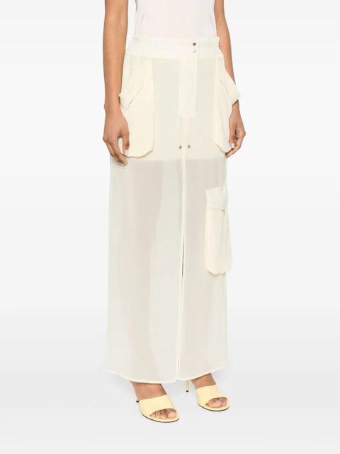 PINKO layered-design midi skirt - Yellow