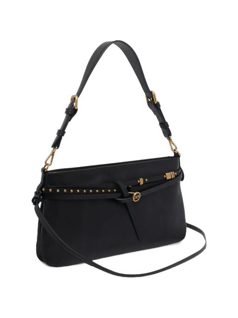 PINKO studded logo shoulder bag - Black
