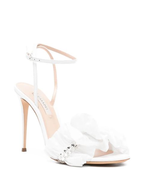 Casadei ruffled embellished sandals - White - zdjęcie produktu nr 2
