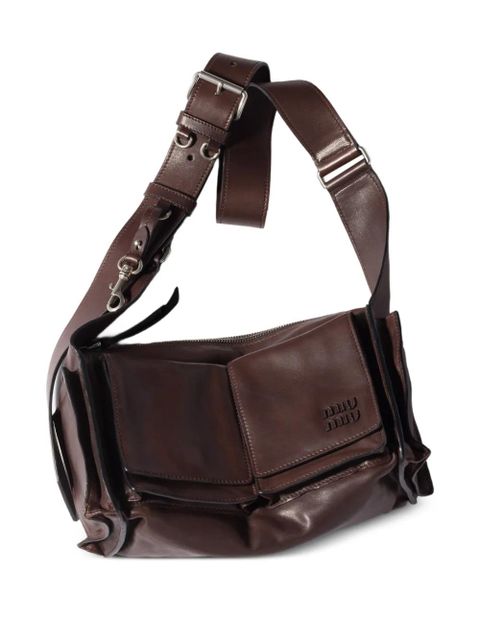Miu Miu Utilitaire leather shoulder bag - Brown