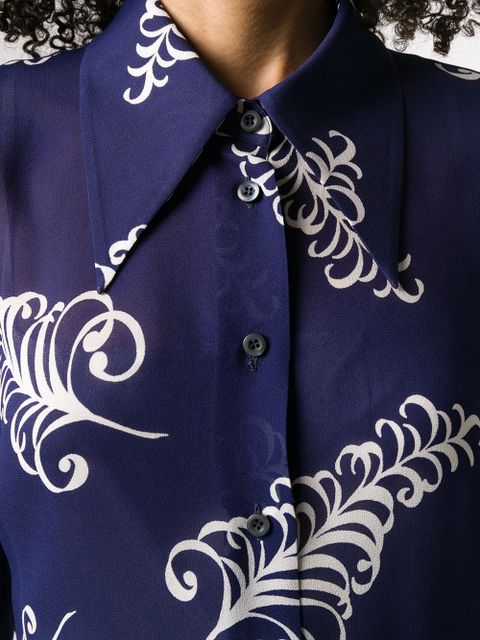 Prada sablé crêpe shirt - Blue - zdjęcie produktu nr 2