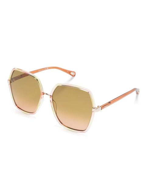 Chloé Eyewear oversize-frame sunglasses - Orange - zdjęcie produktu nr 2