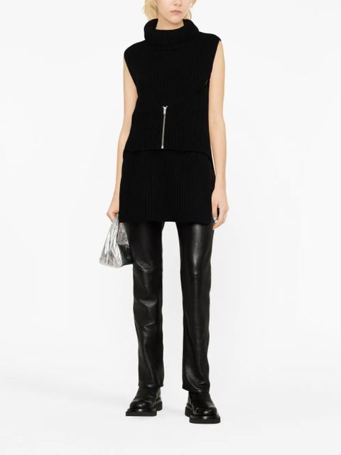 Jil Sander roll-neck knitted wool top - Black - zdjęcie produktu nr 2