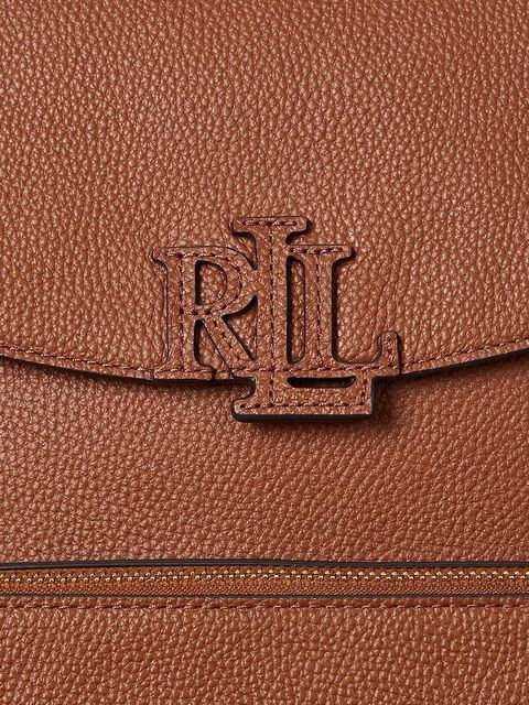 Lauren Ralph Lauren plecak skórzany damski kolor brązowy duży gładki 431969355