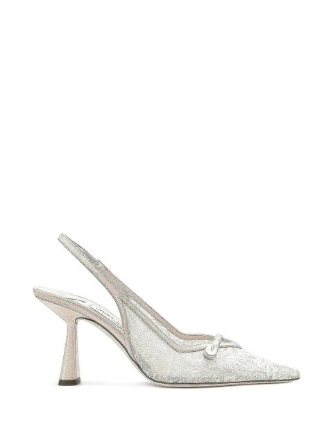 Jimmy Choo Amita lace pearl slingback pump - White - zdjęcie produktu nr 1