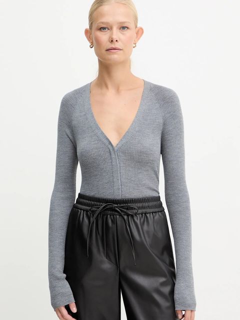 BOSS kardigan wełniany damski kolor szary lekki 50544904 - zdjęcie produktu nr 1