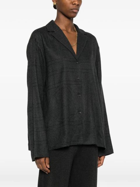 TOTEME monogram-pattern flannel shirt - Grey - zdjęcie produktu nr 2