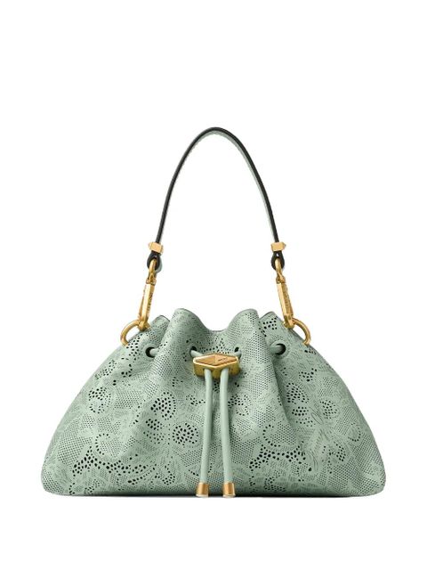 Jimmy Choo small Cinch perforated-detail shoulder bag - Green - zdjęcie produktu nr 1