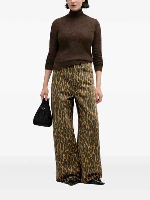 GANNI leopard-print jeans - Brown