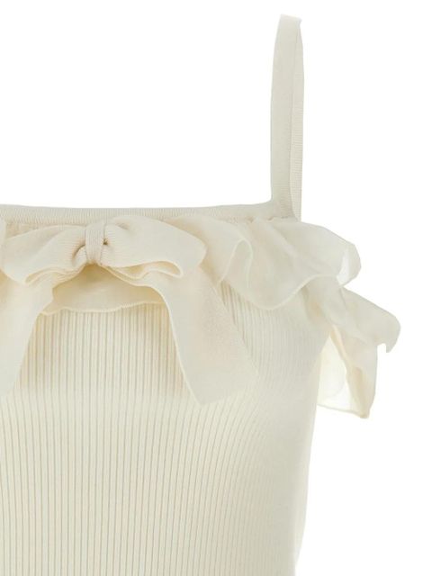 Alessandra Rich ruffled top - White