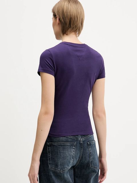 Tommy Jeans t-shirt bawełniany damski kolor fioletowy DW0DW21550