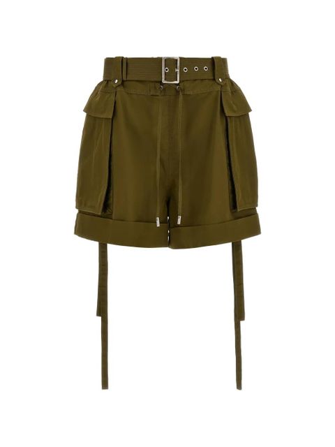 Alexander McQueen belted cargo shorts - Green - zdjęcie produktu nr 1