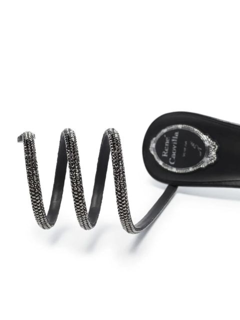 René Caovilla crystal-embellished strap-detail sandals - Black