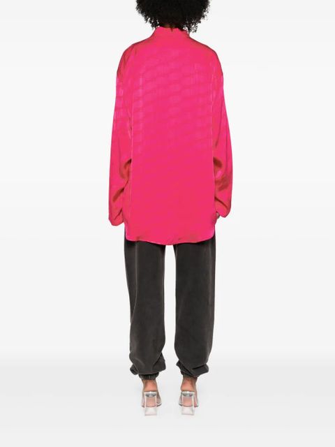 Balenciaga jacquard-logo satin shirt - Pink