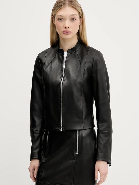 HUGO kurtka skórzana kolor czarny przejściowa 50541262 - zdjęcie produktu nr 1