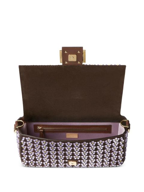 FENDI medium Baguette crystals-embellished shoulder bag - Brown