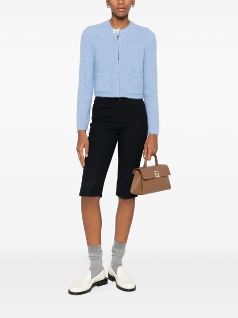 Maje bow-detail long-sleeves cardigan - Blue