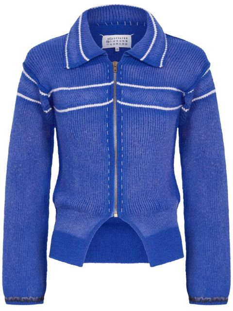 Maison Margiela striped cardigan - Blue - zdjęcie produktu nr 1