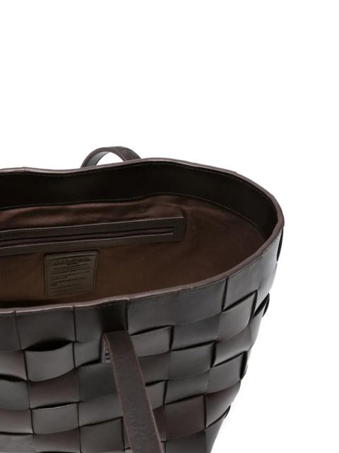 DRAGON DIFFUSION calf leather woven tote bag - Brown