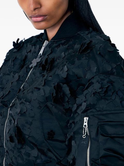 Cecilie Bahnsen x Alpha CB MA-1 floral-appliqué bomber jacket - Black