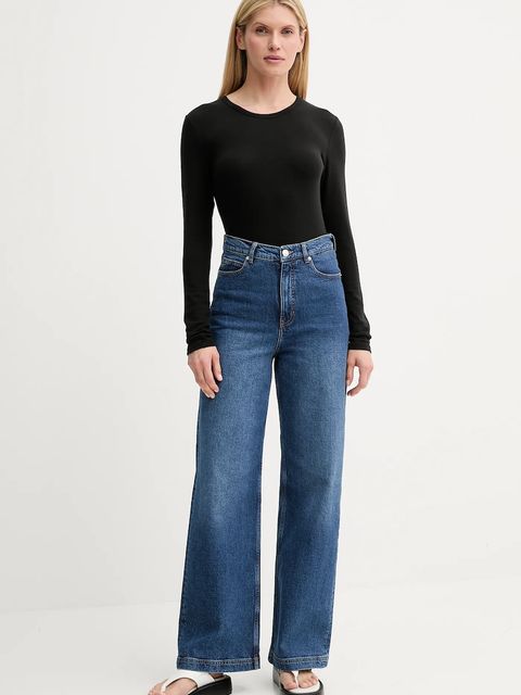 MUNTHE longsleeve z domieszką wełny LUTEST kolor czarny 247112724767