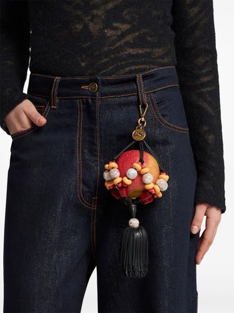 ETRO apple-tassel leather charm - Black - zdjęcie produktu nr 2