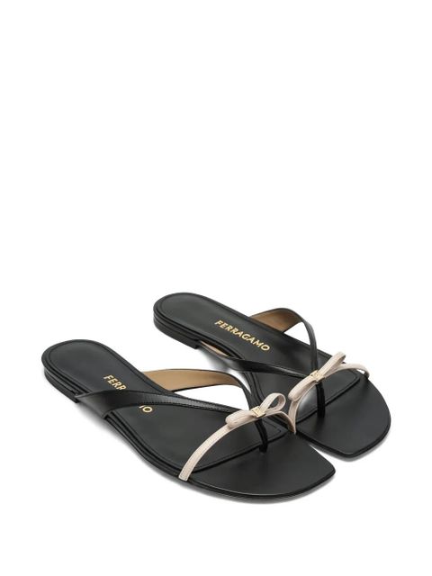 Ferragamo Abibi bow detail flip-flops - Black - zdjęcie produktu nr 2