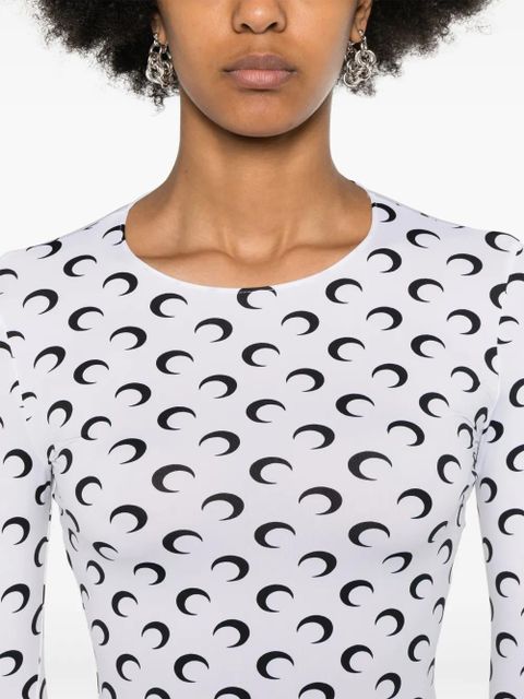 Marine Serre Crescent Moon-print T-shirt - White