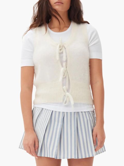 GANNI tied vest - Neutrals