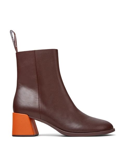 Camper botki skórzane TWS damskie kolor bordowy na słupku K400798-006 - zdjęcie produktu nr 1