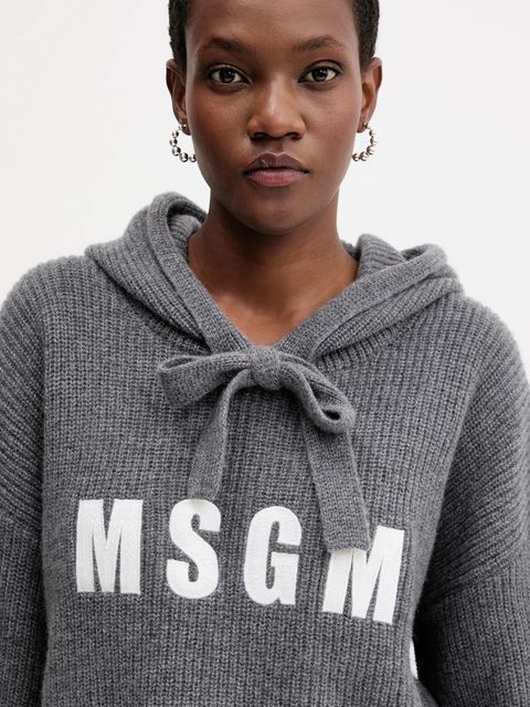 MSGM sweter wełniany damska kolor szary ciepły 3941MDM219.257785