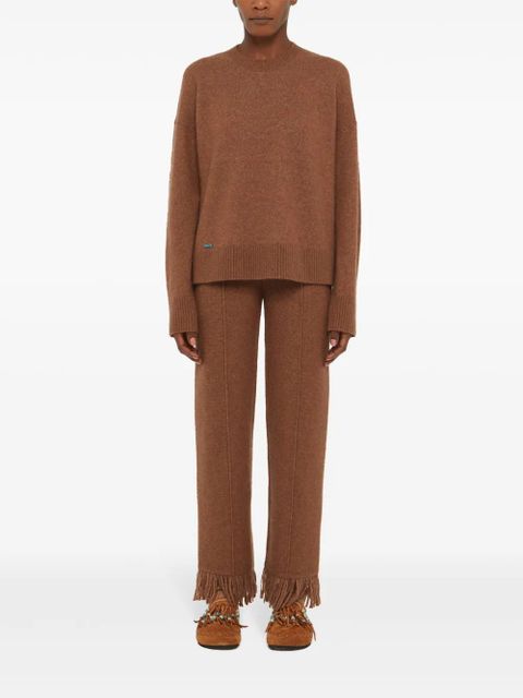 Alanui ribbed-edge cashmere-blend jumper - Brown