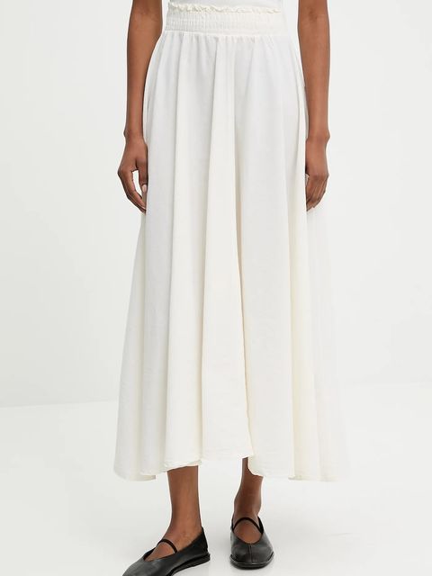 Answear.LAB spódnica bawełniana kolor beżowy maxi rozkloszowana - zdjęcie produktu nr 1