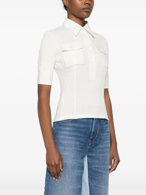 Chloé logo-embroidered polo top - Neutrals