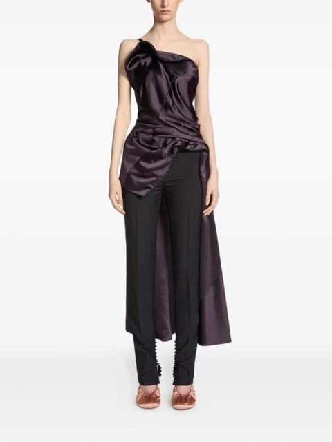 DRIES VAN NOTEN drape-details one-shoulder top - Purple - zdjęcie produktu nr 2
