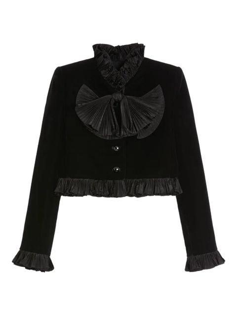 Valentino Garavani cropped jacket in sablé velvet - Black - zdjęcie produktu nr 1