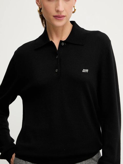 Miss Sixty sweter wełniany damski kolor czarny lekki 6S1RJ37300