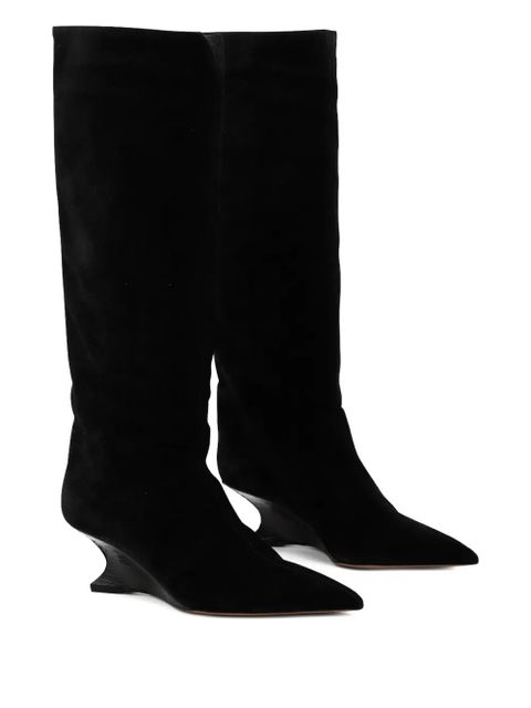 Paris Texas 50mm Nina sculpted-heel knee-high boots - Black